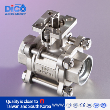 Sock Welded Stainless Steel 3PC Floating ball valve